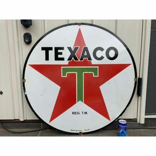 ビンテージ 大型 看板 テキサコ TEXACO 直径76cm / 世田谷ベース(その他)