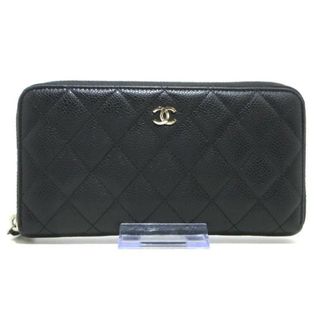 シャネル(CHANEL)のCHANEL(シャネル) 長財布 マトラッセ 黒 キャビアスキン(財布)