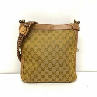 グッチ(Gucci)のGUCCI(グッチ) ショルダーバッグ GG柄 109106 ブラウン×カーキ ストラップ着脱可 ジャガード×レザー(ショルダーバッグ)