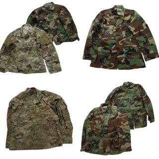 古着卸 まとめ売り フィールドジャケット 米軍実物 ミリタリー 6枚セット (メンズ S /M ) カモ柄MIX マルチカム ウッドランド MT2712(その他)