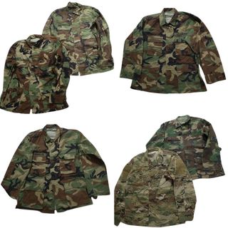 古着卸 まとめ売り フィールドジャケット 米軍実物 ミリタリー 6枚セット (メンズ M /L ) カモ柄MIX マルチカム ウッドランド MT2711(その他)