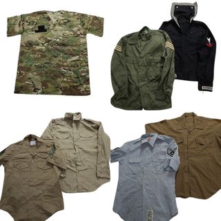 古着卸 まとめ売り 米軍実物 ミリタリー 7枚セット (メンズ S /M /L /XL ) シャツMIX カーキ セーラー マルチカム 開襟 ベージュ MT2681(その他)