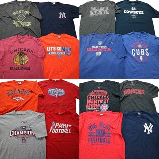 古着卸 まとめ売り プロチーム 半袖Tシャツ 16枚セット (メンズ Ｌ ) ブラックホークス ヤンキース ブロンコス MT2940(その他)