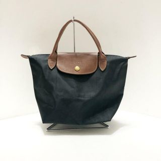 ロンシャン(LONGCHAMP)のLONGCHAMP(ロンシャン) ハンドバッグ ル・プリアージュオリジナル 黒×ブラウン 折りたたみ ナイロン×レザー(ハンドバッグ)