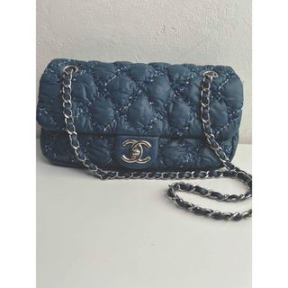 CHANEL - シャネル　チェーンショルダーバック　ブルーシルバー