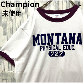 Champion - チャンピオン 半袖 リンガーネックTシャツ カレッジ L モンタナ タグ付未使用