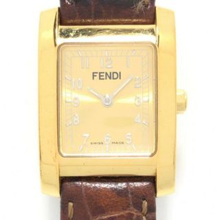 フェンディ(FENDI)のFENDI(フェンディ) 腕時計 - 7000L レディース 革ベルト ゴールド(腕時計)