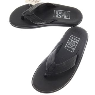 アイランドスリッパ(ISLAND SLIPPER)の【中古】【未使用】アイランドスリッパ ISLAND SLIPPER レザー トングサンダル ブラック【サイズ7】【メンズ】(サンダル)