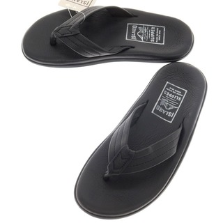 アイランドスリッパ(ISLAND SLIPPER)の【中古】【未使用】アイランドスリッパ ISLAND SLIPPER レザー トングサンダル ブラック【サイズ9】【メンズ】(サンダル)