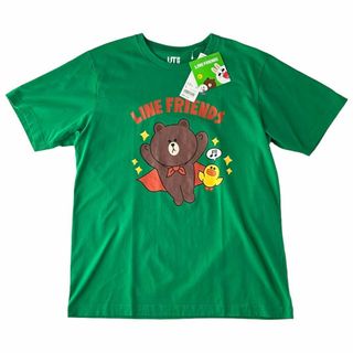 ユニクロ(UNIQLO)のUNIQLO ユニクロ LINE FRIENDS ラインフレンズ Tシャツ 緑(Tシャツ/カットソー(半袖/袖なし))