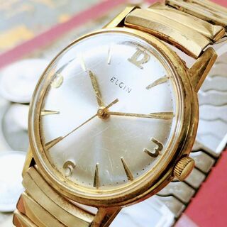 エルジン(ELGIN)の#3087【お洒落な高級感】メンズ 腕時計 手巻 アンティーク 動作品 金張り(腕時計(アナログ))