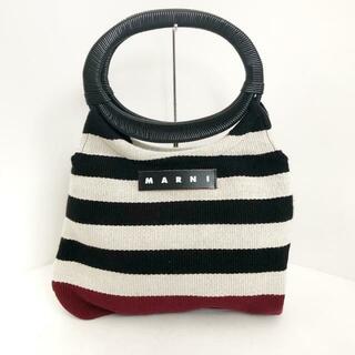 Marni - MARNI(マルニ) トートバッグ - 黒×ベージュ×ボルドー ボーダー 化学繊維×プラスチック