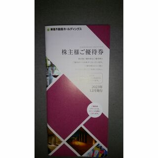 東急不動産ホールディングス 株主優待券★2024.8.31期限(宿泊券)