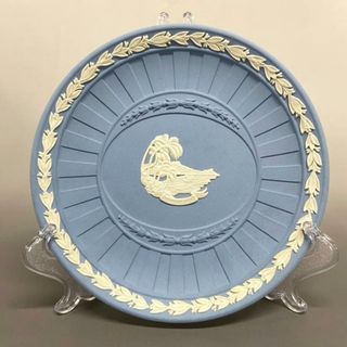 ウェッジウッド(WEDGWOOD)のWEDG WOOD(ウェッジウッド) プレート新品同様  ジャスパー ブルー×白 陶器(食器)