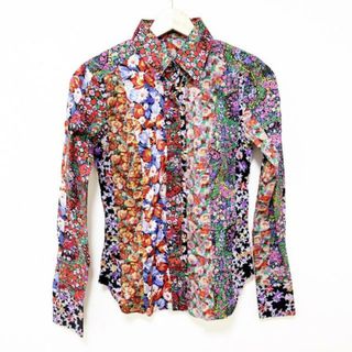 エトロ(ETRO)のETRO(エトロ) 長袖シャツブラウス サイズ38 S レディース - レッド×マルチ 花柄(シャツ/ブラウス(長袖/七分))