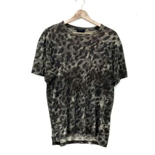 ランバン(LANVIN)のLANVIN(ランバン) 半袖Tシャツ サイズS レディース美品  - カーキ×アイボリー×グレー クルーネック(Tシャツ(半袖/袖なし))