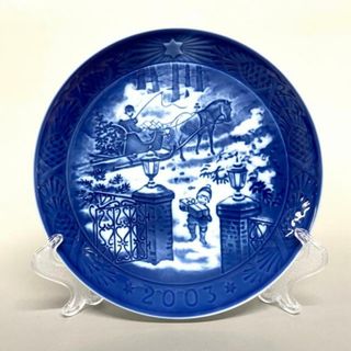 ROYAL COPENHAGEN(ロイヤルコペンハーゲン) 食器新品同様  - ブルー×白×マルチ 2003年 イヤープレート 陶器