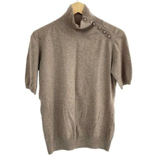 マックスマーラ(Max Mara)のMax Mara(マックスマーラ) 半袖セーター サイズL レディース美品  - ベージュ ハイネック(ニット/セーター)