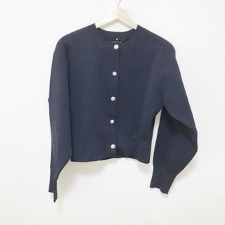 United Arrows GREEN LABEL RELAXING(ユナイテッドアローズ グリーンレーベル) カーディガン レディース - 黒 長袖/パール/ラインストーン(カーディガン)