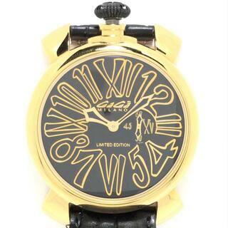 ガガミラノ(GaGa MILANO)のGAGA MILANO(ガガミラノ) 腕時計 マヌアーレ46 5087.02 メンズ 型押し加工/LIMITED EDITION 黒(その他)