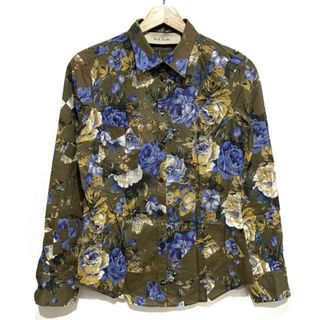 PaulSmith(ポールスミス) 長袖シャツブラウス サイズ42 XL レディース美品  - カーキ×ブルー×マルチ 花柄