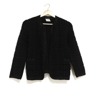 シャネル(CHANEL)のCHANEL(シャネル) ジャケット サイズ34 S レディース - P26605 黒 長袖/ニット/チェーン/秋/冬(その他)