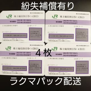 【匿名配送】東日本旅客鉄道　株主優待割引券　4枚