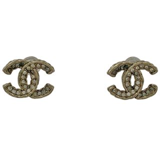 シャネル(CHANEL)のシャネル ココマーク ラインストーン ピアス GP 【中古】(ピアス)