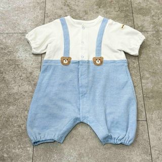 ミキハウス(mikihouse)の【 美品 】 ミキハウス ホットビスケッツ 半袖 ロンパース 60cm 赤ちゃん(ロンパース)