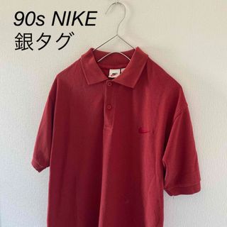 ナイキ(NIKE)の90'sNIKEナイキ銀タグポロシャツメンズ半袖tシャツLレッド赤(ポロシャツ)