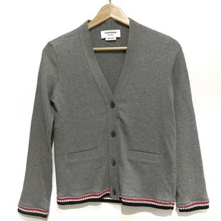 トムブラウン(THOM BROWNE)のTHOM BROWNE(トムブラウン) カーディガン サイズ38 M レディース美品  - グレー×白×マルチ 長袖/トリコロール(カーディガン)