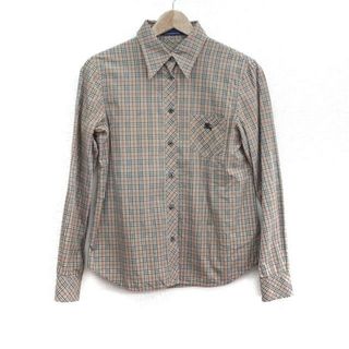 BURBERRY BLUE LABEL - Burberry Blue Label(バーバリーブルーレーベル) 長袖シャツブラウス サイズ38 M レディース美品  - ベージュ×黒×マルチ チェック柄