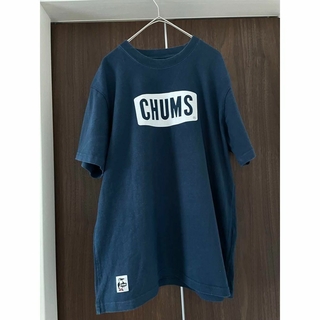 チャムス(CHUMS)のCHUMS チャムス コットン ロゴTシャツ 美品 ネイビー(Tシャツ/カットソー(半袖/袖なし))