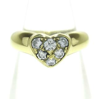 ティファニー(Tiffany & Co.)のTIFFANY&Co.(ティファニー) リング美品  パヴェハート K18YG×ダイヤモンド 6Pダイヤ/ハート(リング(指輪))