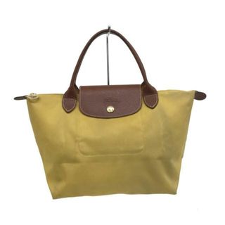 ロンシャン(LONGCHAMP)のLONGCHAMP(ロンシャン) ハンドバッグ ル・プリアージュオリジナル ダークイエロー×ダークブラウン 折りたたみ ナイロン×レザー(ハンドバッグ)