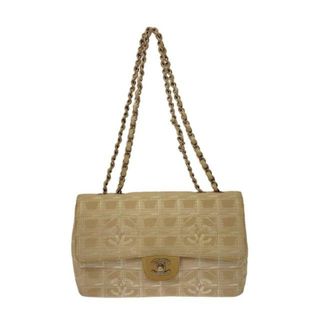 シャネル(CHANEL)のCHANEL(シャネル) ショルダーバッグ ニュートラベルライン ベージュ フラップバッグ/チェーンショルダー/シルバー金具 ジャガード×ラムスキン(ショルダーバッグ)