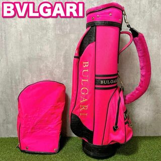 BVLGARI - 激レア BVLGARI ブルガリ キャディバッグ 型押し ロゴ刺繍 高級 ピンク