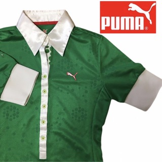 プーマ(PUMA)のプーマ PUMA ポロシャツ 半袖　ゴルフ　日本製　光沢　刺繍ロゴ　シャツ(ポロシャツ)