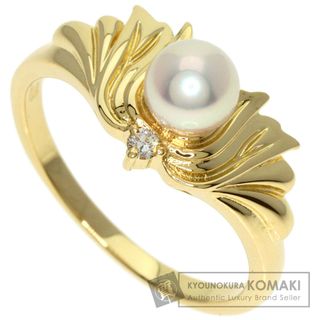 ミキモト(MIKIMOTO)のMIKIMOTO ベビーパール 真珠 1P ダイヤモンド リング・指輪 K18YG レディース(リング(指輪))