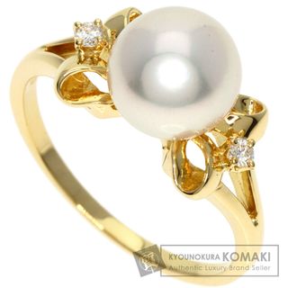 ミキモト(MIKIMOTO)のMIKIMOTO パール 真珠 2P ダイヤモンド リング・指輪 K18YG レディース(リング(指輪))