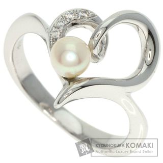 ミキモト(MIKIMOTO)のMIKIMOTO ハートモチーフ ベビーパール 真珠 ダイヤモンド リング・指輪 K18WG レディース(リング(指輪))