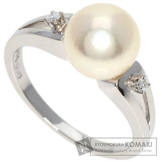 ミキモト(MIKIMOTO)のMIKIMOTO パール 真珠 2P ダイヤモンド リング・指輪 PT900 レディース(リング(指輪))