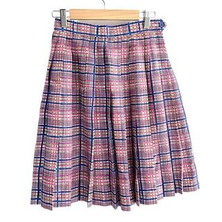 サンローラン(Saint Laurent)のYvesSaintLaurent(イヴサンローラン) スカート サイズ36 S レディース美品  - ピンク×マルチ ひざ丈/チェック柄(その他)