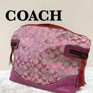 コーチ(COACH)のレア✨COACH コーチセミショルダーバッグトートバッグピンクシグネチャー総柄(ショルダーバッグ)