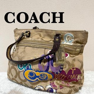 コーチ(COACH)のレア✨COACH コーチセミショルダーバッグトートバッグゴールドシグネチャー総柄(ショルダーバッグ)