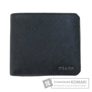 プラダ(PRADA)のPRADA 2MO738 ロゴ金具 サフィアーノ 二つ折り財布（小銭入れあり） レザー メンズ(折り財布)