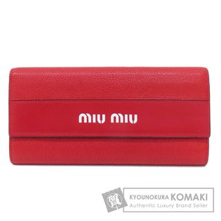 ミュウミュウ(miumiu)のMIUMIU ロゴ 長財布（小銭入れあり） レザー レディース(財布)