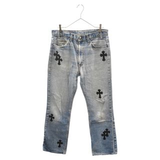 クロムハーツ(Chrome Hearts)のCHROME HEARTS クロムハーツ ×LEVI'S U VNTG JEAN BLU ORNG TAB 517 リーバイス クロスパッチ付きウォッシュドデニムパンツ インディゴ W34/L32(デニム/ジーンズ)