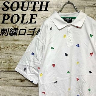 サウスポール(SOUTH POLE)の【w432】USA古着サウスポール刺繍ロゴ半袖ポロシャツプルオーバーヒップアップ(ポロシャツ)