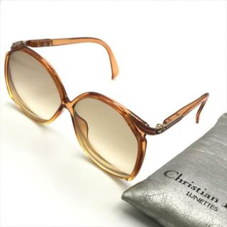 クリスチャンディオール(Christian Dior)の美品 Christian Dior ディオール 度入り メガネ 眼鏡 サングラス アイウェア グラデーション ブラウン m12961(サングラス/メガネ)